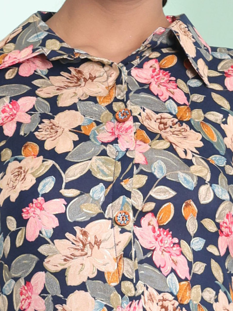 Charukriti Plus Size Floral Printed A-line Dress - Image 2