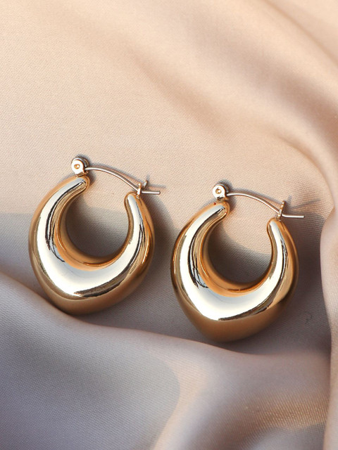 JOKER & WITCH Gold-Plated Alloy Contemporary Hoop Earrings