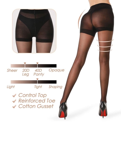 CareDone Women High Waist Stretchable Pantyhose Sheer Stocking - Image 3