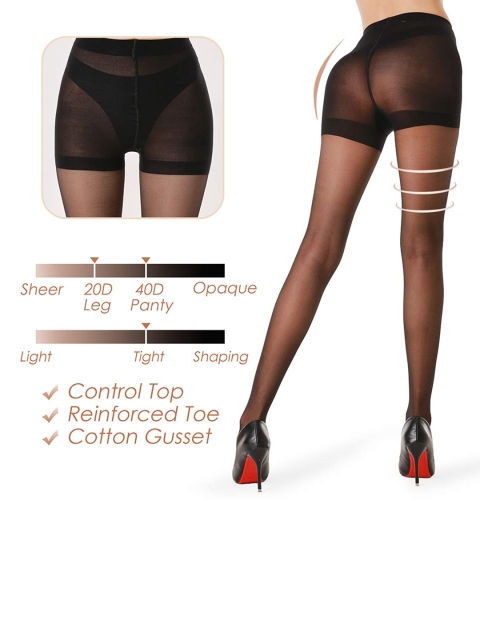 CareDone Women High Waist Stretchable Pantyhose Sheer Stocking - Image 3