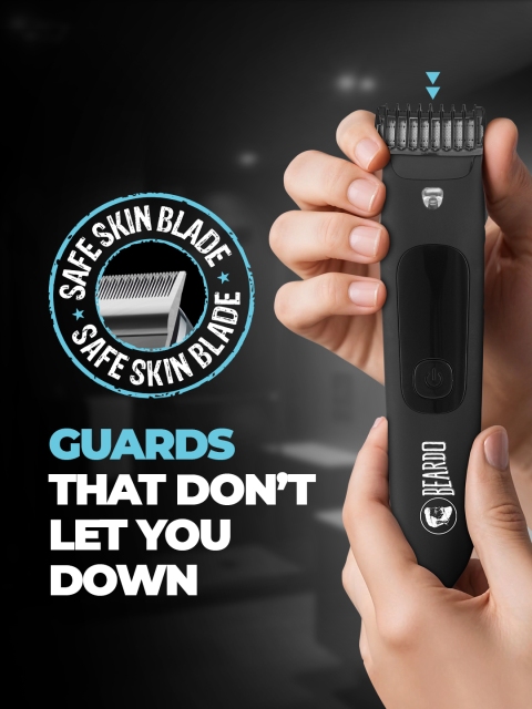BEARDO Men Ball Safe Trimmer for Precision Grooming - Fast Charging 90-Min Runtime - Black - Image 3