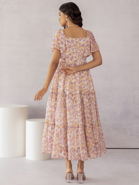 Polago Clothing Floral Print Chiffon A-Line Maxi Dress - Image 3
