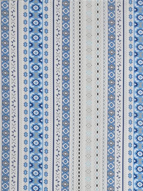 Salona Bichona Blue & White Floral Pure Cotton 120 TC King Bedsheet with 2 Pillow Covers - Image 3