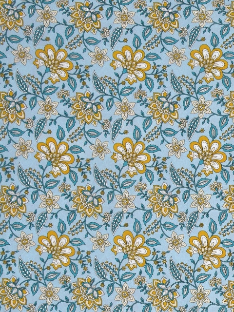 Salona Bichona Mustard & White Floral 120 TC King Bedsheet with 2 Pillow Covers - Image 3