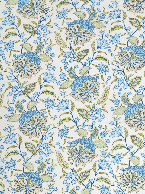 Salona Bichona Blue & White Floral Pure Cotton 120 TC King Bedsheet with 2 Pillow Covers - Image 4