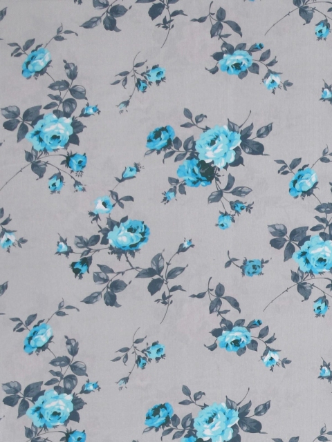 Salona Bichona Turquoise Blue & White Floral 120 TC King Bedsheet with 2 Pillow Covers - Image 3