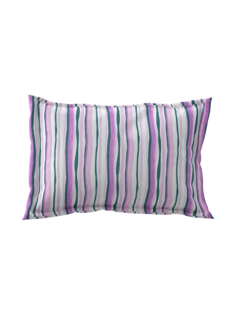 Salona Bichona Purple & Green Floral 120 TC King Bedsheet with 2 Pillow Covers - Image 7