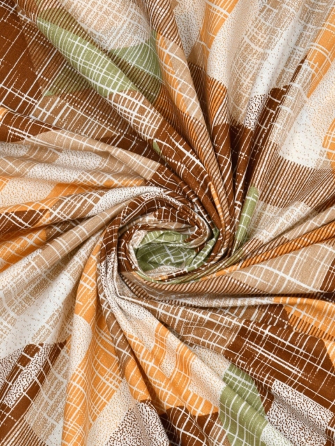Salona Bichona Brown & White Striped Pure Cotton 120 TC King Bedsheet with 2 Pillow Covers - Image 5