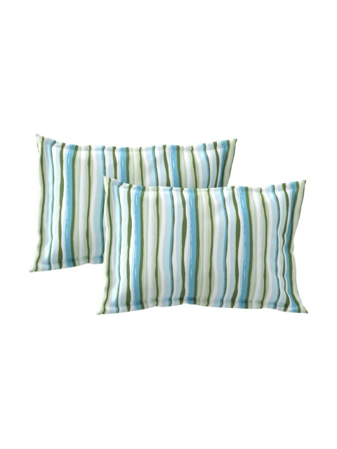 Salona Bichona Green & White Floral Pure Cotton 120 TC King Bedsheet with 2 Pillow Covers - Image 6