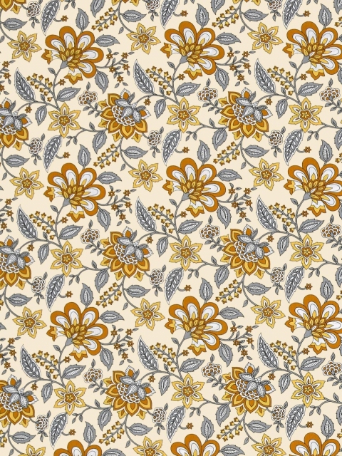 Salona Bichona Mustard & White Floral 120 TC King Bedsheet with 2 Pillow Covers - Image 3