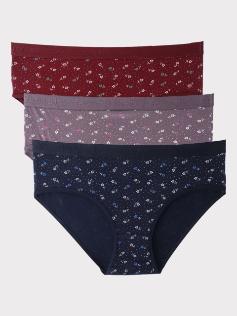 Floret Pack Of 3 Assorted Cotton Ribbed Briefs - Image 6