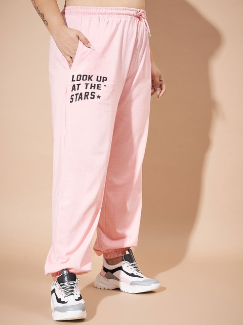 AUSTIVO Plus Size Typography Printed Round Neck Short Sleeves T-Shirt With Joggers - Image 3