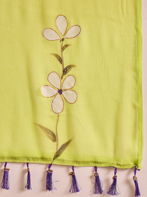 Saree mall Floral Poly Chiffon Gadwal Sarees - Image 6