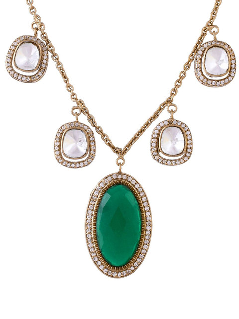 Voylla Gold Plated Kundan Stone Studded Jewellery Set - Image 4