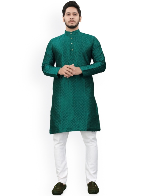 Divra Clothing Mandarin Collar Thread Work Jacquard Straight Kurta - Image 5