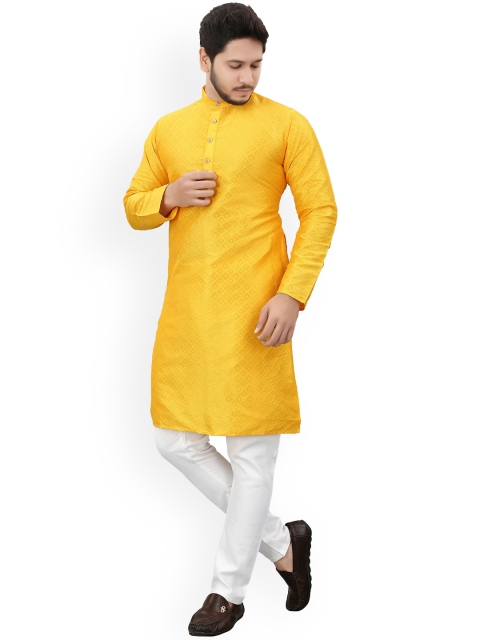 Divra Clothing Geometric Embroidered Mandarin Collar Thread Work Jacquard Straight Kurta - Image 5