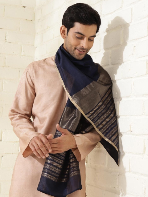 Fabindia Men Cotton Silk Blend Stole - Image 4