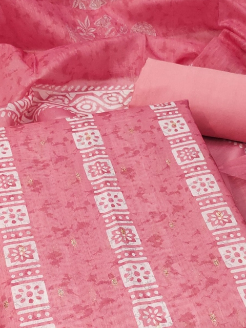 Peachmode Ethnic Motifs Printed Unstitched Dress Material - Image 2