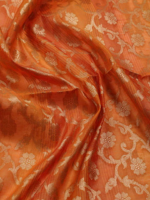 Meena Bazaar Ethnic Motifs Woven Design Chanderi Unstitched Dress Material - Image 7