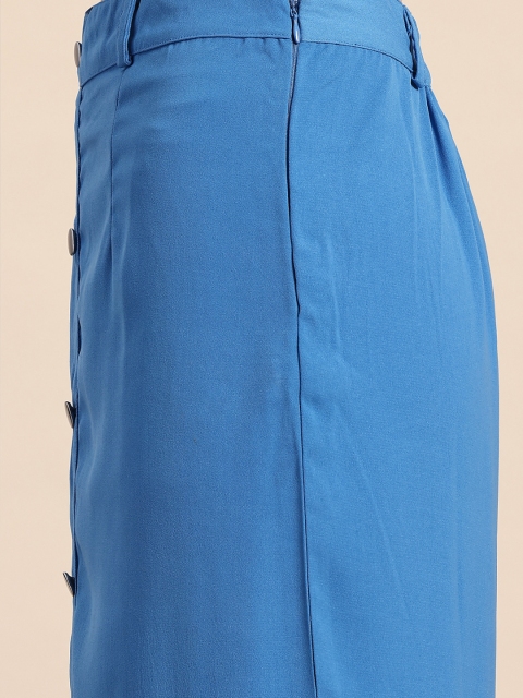 Mast & Harbour Straight Midi Skirt With Button Slit - Image 7