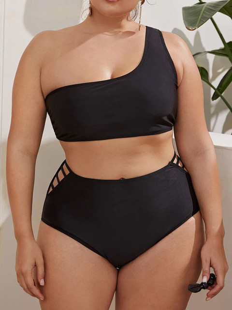 LULU & SKY Plus Size Cut-Out Bikini Top & Bottoms