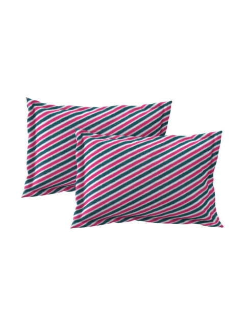 Salona Bichona Pink Floral Pure Cotton Fitted 180 TC King Bedsheet with 2 Pillow Covers - Image 4