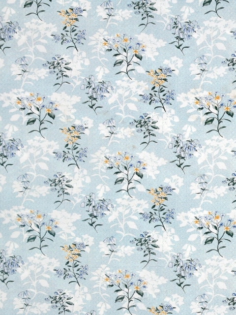 Salona Bichona Blue Floral 180 TC Pure Cotton Fitted King Bedsheet with 2 Pillow Covers - Image 4