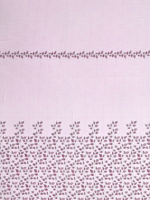 Salona Bichona Purple Floral 180 TC Pure Cotton Fitted King Bedsheet With 2 Pillow Covers - Image 5