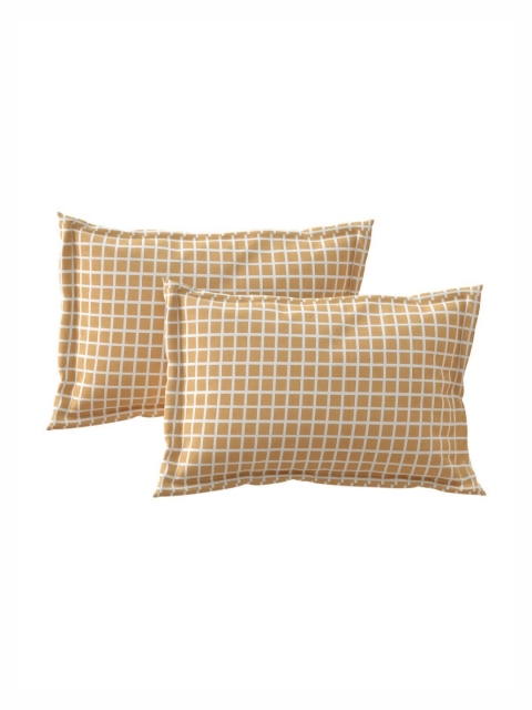 Salona Bichona Brown Printed 180 TC Pure Cotton Double King Bedsheet & 2 Pillow Covers - Image 4