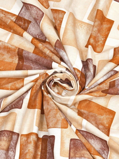 Salona Bichona Brown Printed 180 TC Pure Cotton Double King Bedsheet & 2 Pillow Covers - Image 6
