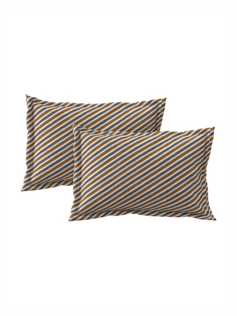 Salona Bichona Grey Printed Fitted 180TC Pure Cotton Double King Bedsheet & 2 Pillow Cover - Image 4