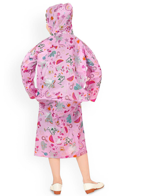BAESD Kids Printed Hooded Rain Jacket - Image 3