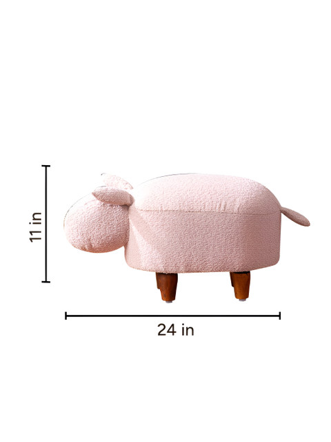 nestroots Whiskers Collection Pink & Blue 2 Pieces Wood Pouf Ottomans - Image 7