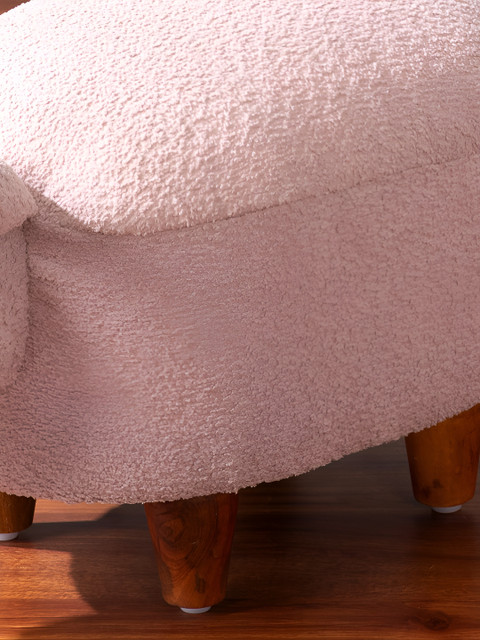 nestroots Whiskers Collection Pink & Blue 2 Pieces Wood Pouf Ottomans - Image 4