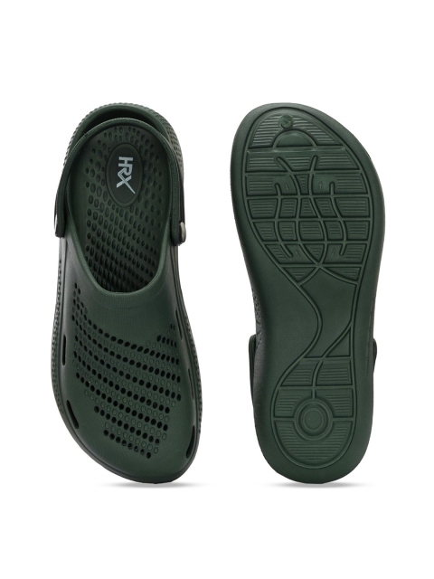 HRX by Hrithik Roshan Men Green Self Design Rubber Clogs - Image 5