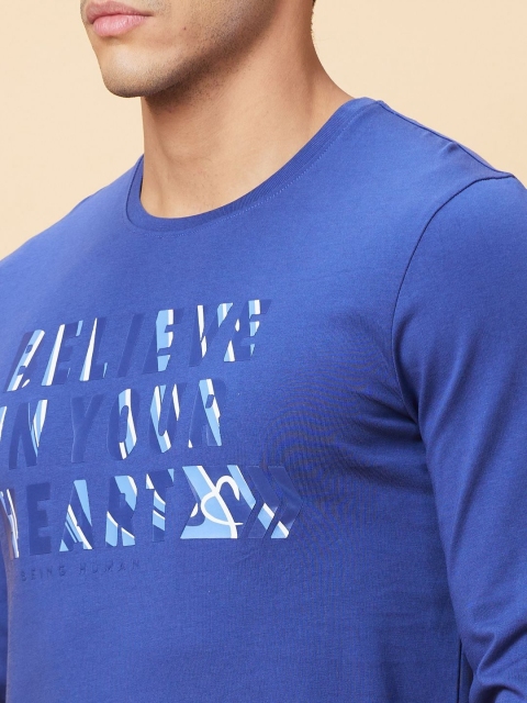 Being Human Men Typography Printed Applique T-shirt - Image 4
