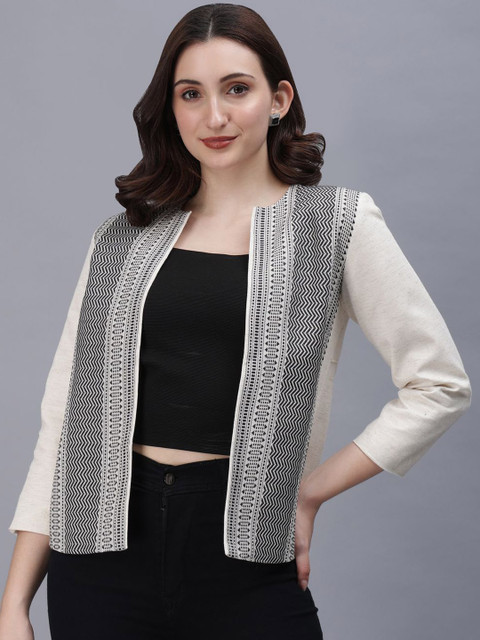 Indyvarna Printed Cotton Tailored-Fit Single-Breasted Blazer