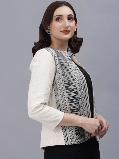 Indyvarna Printed Cotton Tailored-Fit Single-Breasted Blazer - Image 3