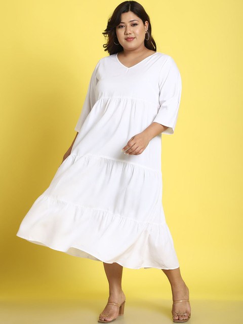 theRebelinme Plus Size Empire Midi Dress