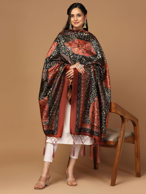 Kaizen TEXO FAB Ethnic Motifs Printed Silk Dupatta - Image 5
