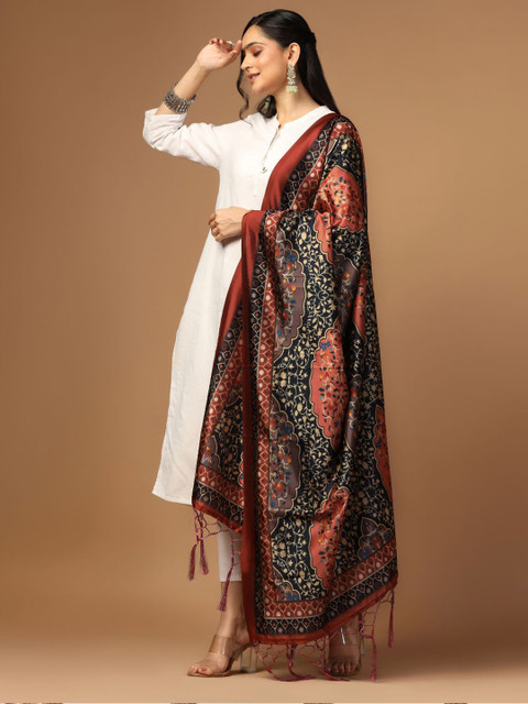 Kaizen TEXO FAB Ethnic Motifs Printed Silk Dupatta - Image 3