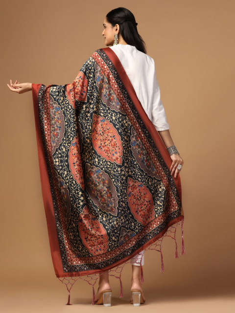 Kaizen TEXO FAB Ethnic Motifs Printed Silk Dupatta - Image 4