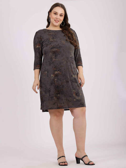 Curvy Lane Plus Size Abstract Printed A Line Dress - Image 6