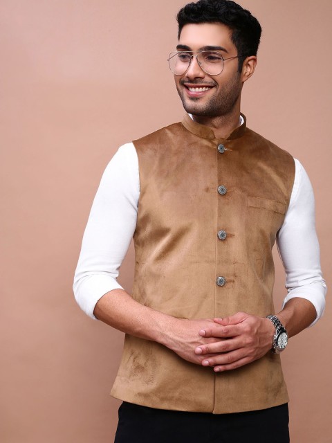 SHOWOFF Men Slim Fit Woven Nehru Jacket