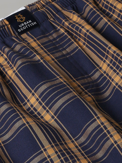 URBAN SCOTTISH Men Checked Pure Cotton Lounge Pant - Image 7