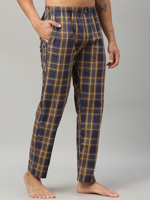 URBAN SCOTTISH Men Checked Pure Cotton Lounge Pant - Image 2