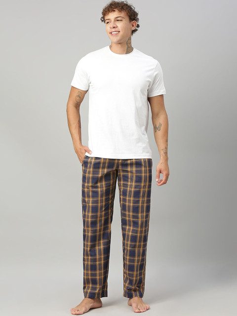 URBAN SCOTTISH Men Checked Pure Cotton Lounge Pant - Image 5