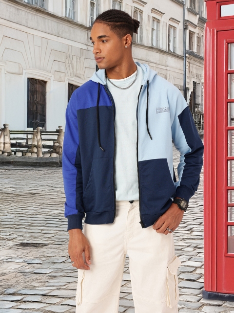 Kook N Keech Colourblocked Hooded Cotton Terry Relaxed Fit Sweatshirt