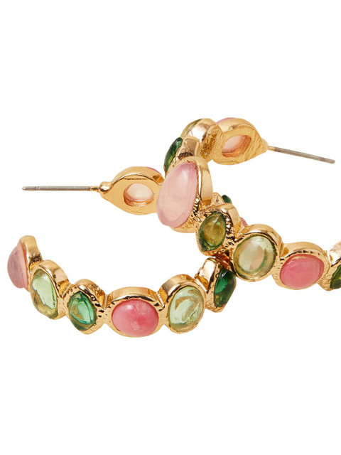 Accessorize Crystal Studded Circular Hoop Earrings - Image 4