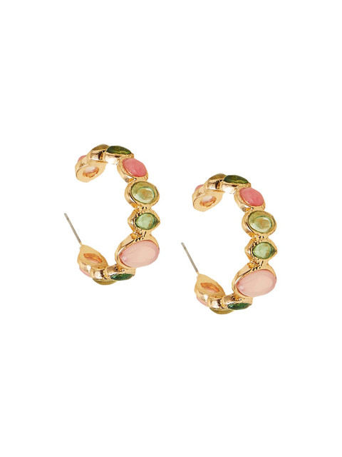 Accessorize Crystal Studded Circular Hoop Earrings - Image 3